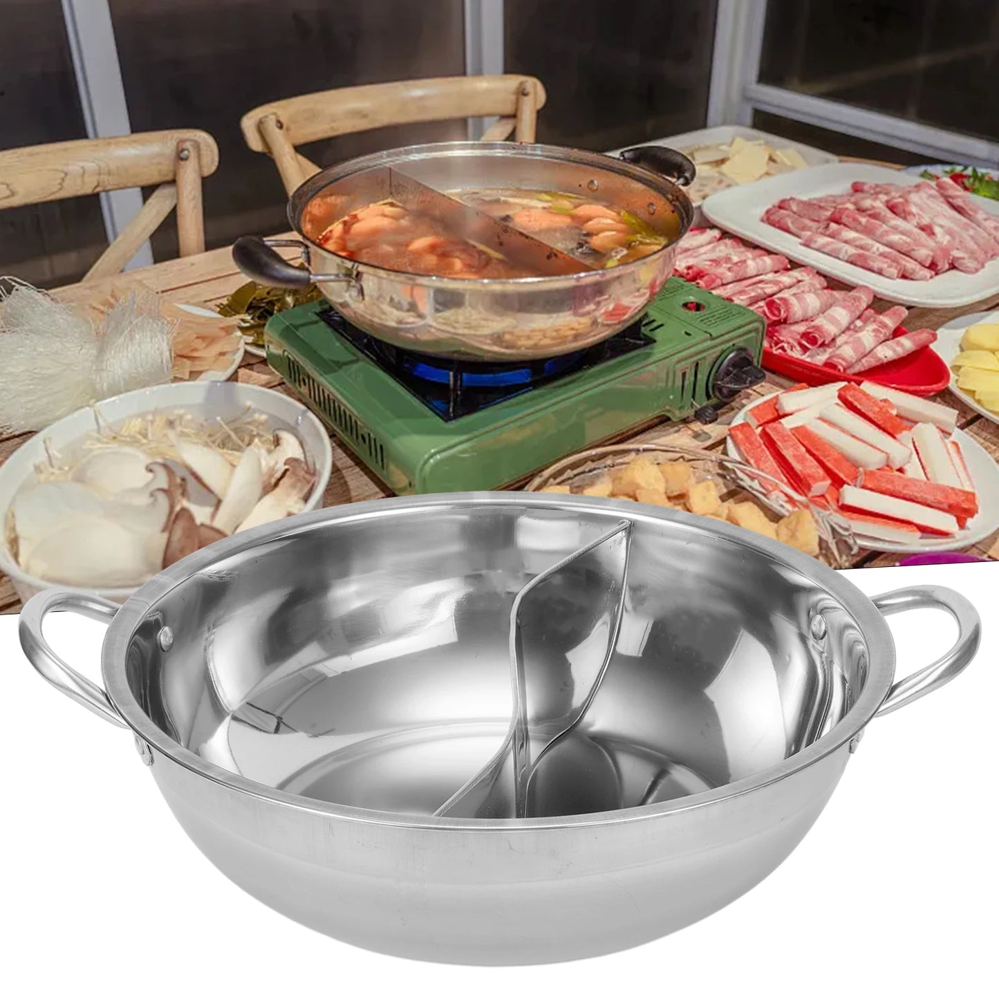 Stainless Steel Twin Divided Hot Pot