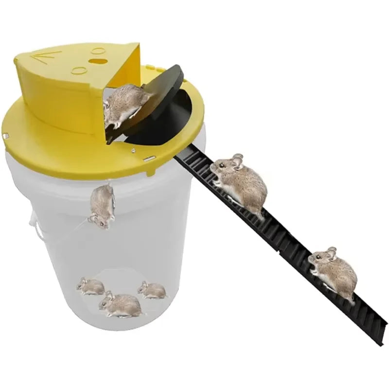 Automatic Reset Bucket Mouse Trap Lid