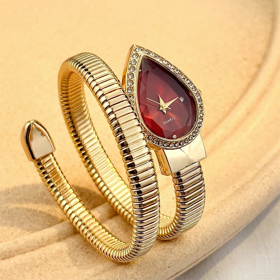 Women's Water Drop Snake Chain Quartz Fashion Watch