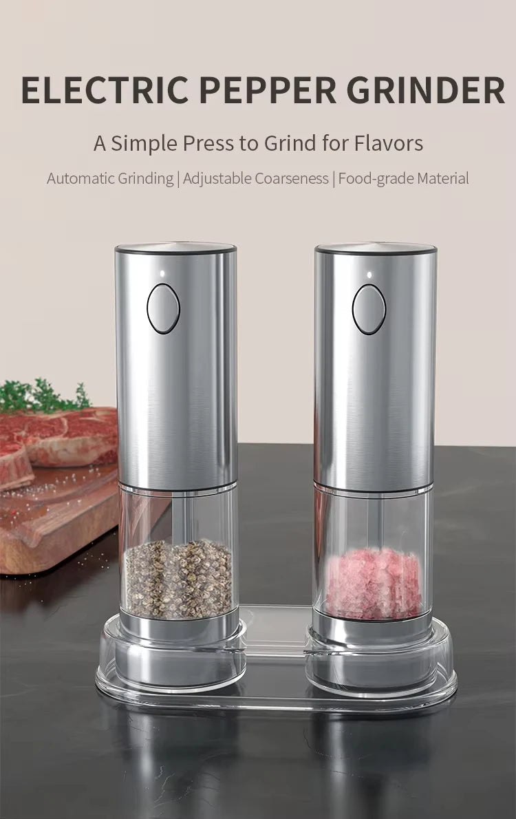 Electric Spice Grinder Set with Charging Base
