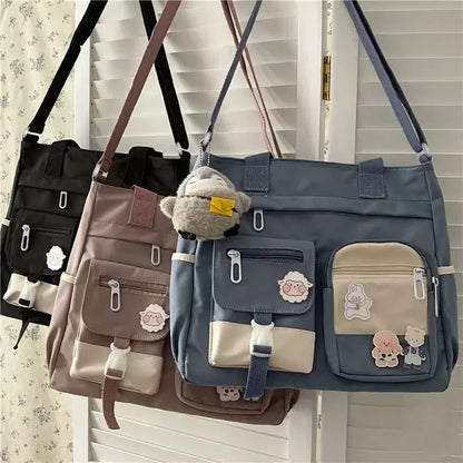 Waterproof Canvas Crossbody Tote Bag