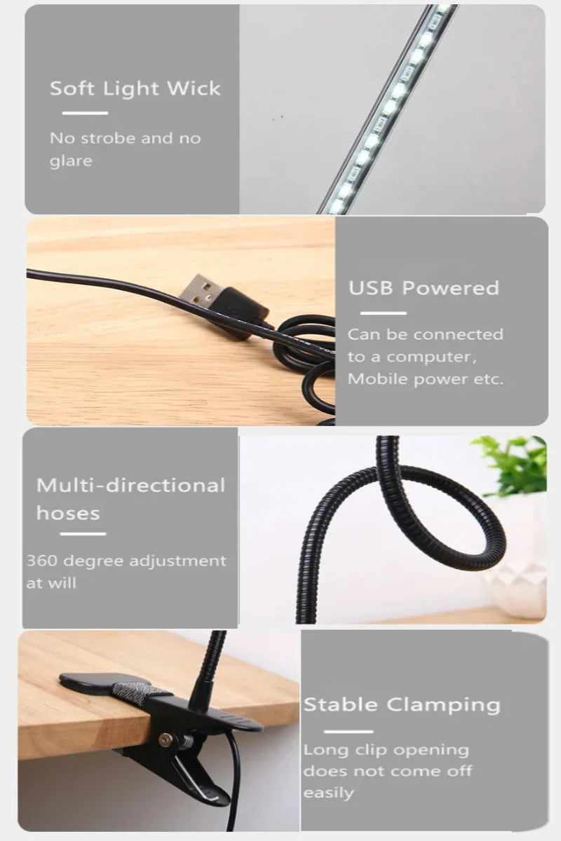 USB LED Clamp Desk Lamp