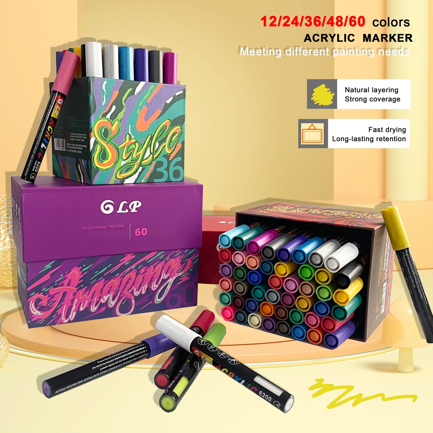 Acrylic Paint Marker Set – Waterproof Multi-Surface Art Pens