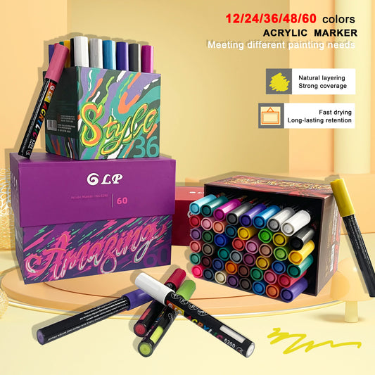 Acrylic Paint Marker Set – Waterproof Multi-Surface Art Pens