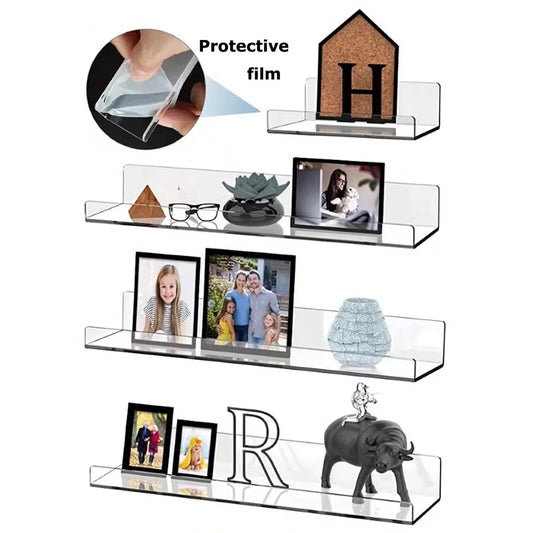 Clear Acrylic Floating Wall Shelf Set