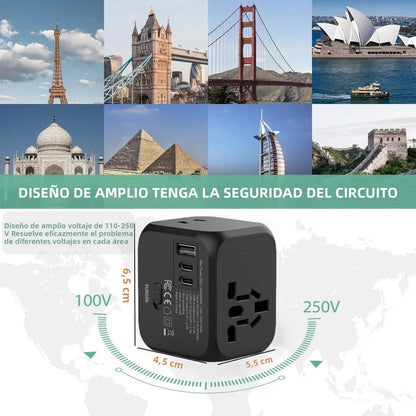 Universal Travel Adapter with 2 USB & USB-C Ports
