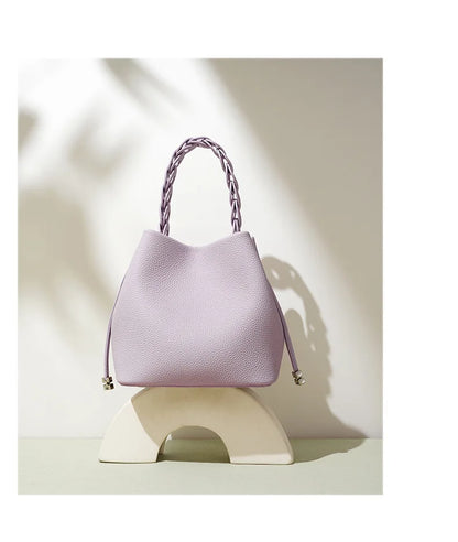 Genuine Leather Bucket Shoulder Bag
