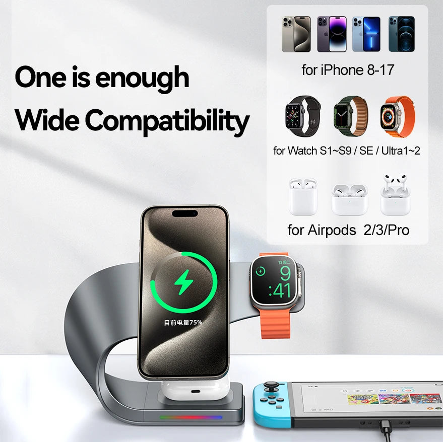 4-in-1 Magnetic Wireless Charging Stand for Apple Devices