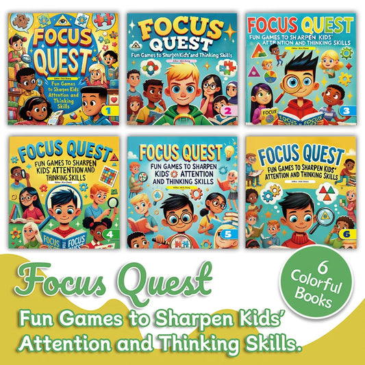 6 Books Set Focus Quest Activity Books for Kids