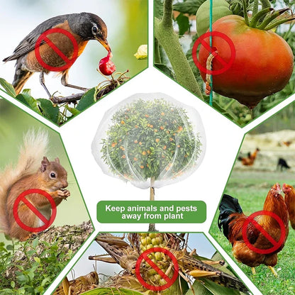 Garden Plant Protection Net Cover with Zipper & Drawstring