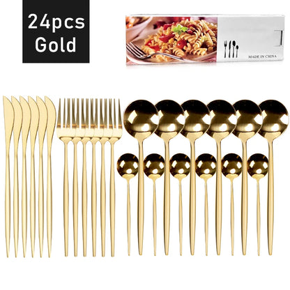 Elegant Western Flatware Set with Spoon, Fork & Knife