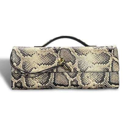 Luxury Snakeskin Top Handle Shoulder Bag