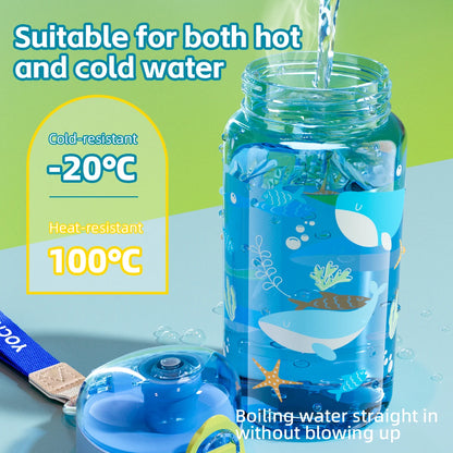 18.6oz Cartoon Water Bottle with Rope