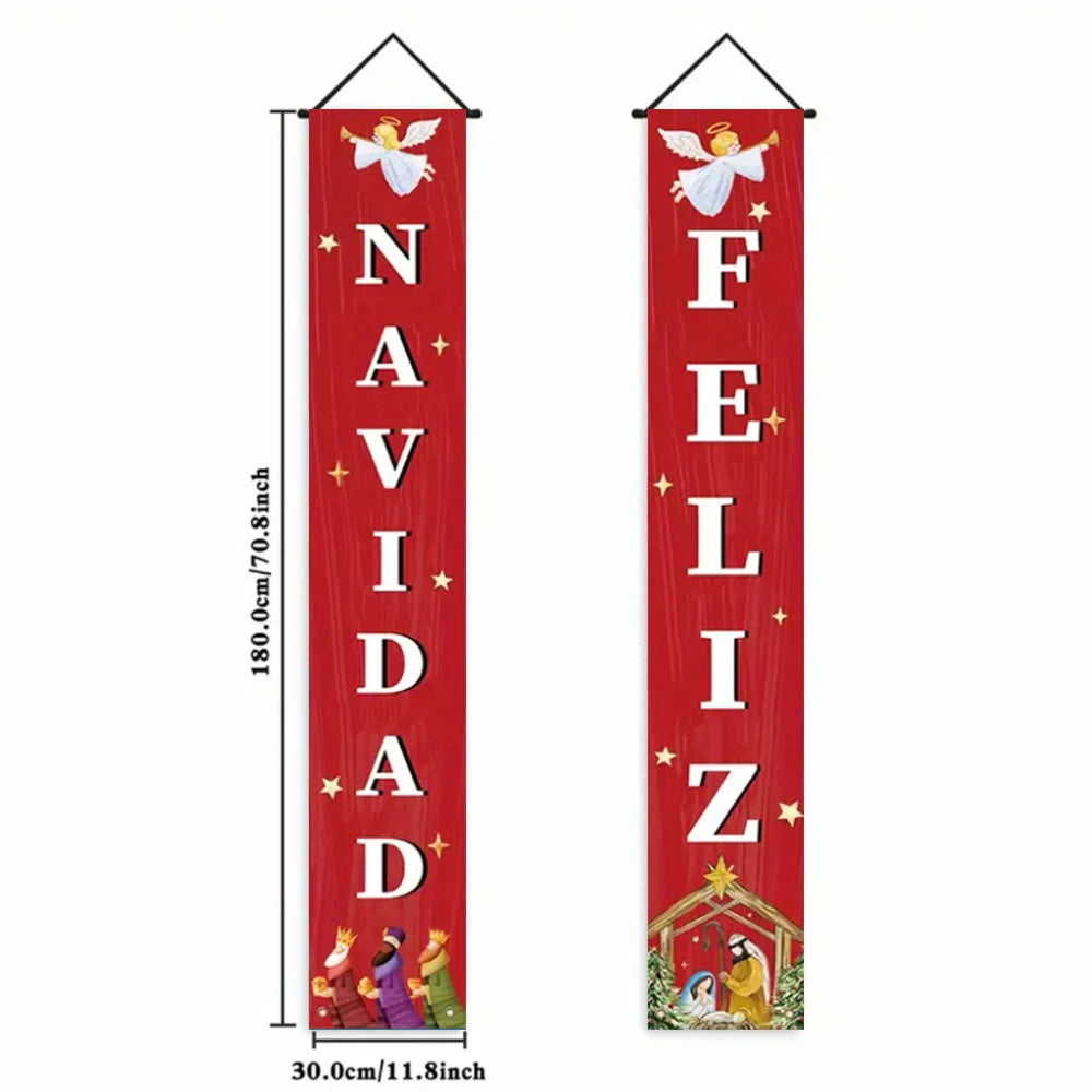 Santa & Snowman Christmas Door Banner