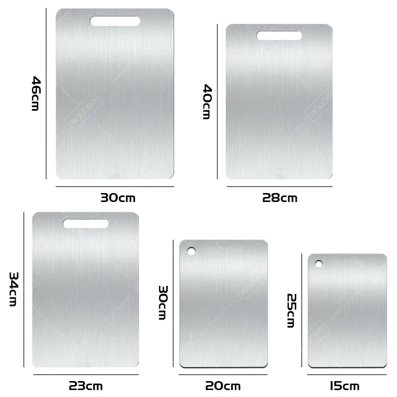 Double-Sided Stainless Steel Chopping Board for Kitchen & Dough Preparation