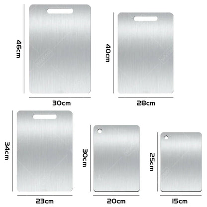Double-Sided Stainless Steel Chopping Board for Kitchen & Dough Preparation