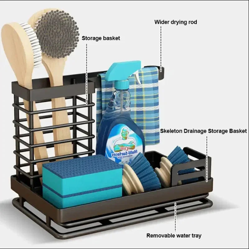 Stainless Steel Sink Sponge Holder Rack
