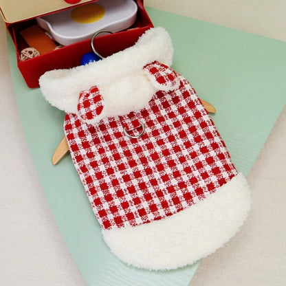 Warm Plush Plaid Dog Hoodie Jacket