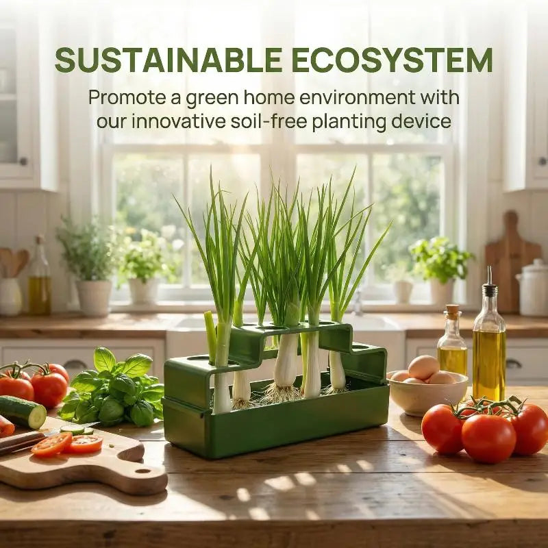 Hydroponic Green Onion Planter with Self-Watering Reservoir