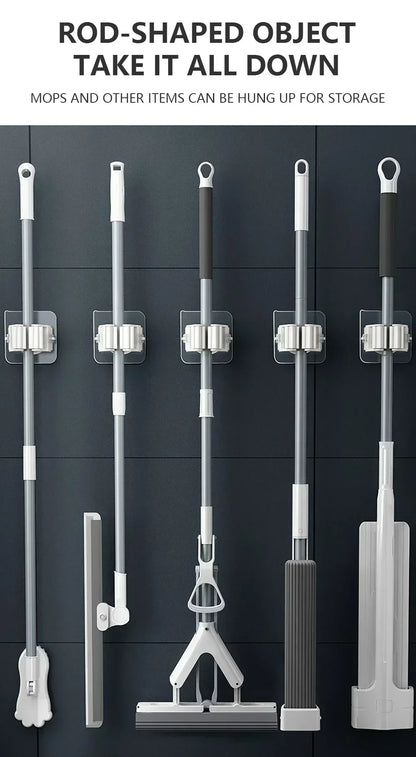 Wall Mounted Mop & Broom Holder Set