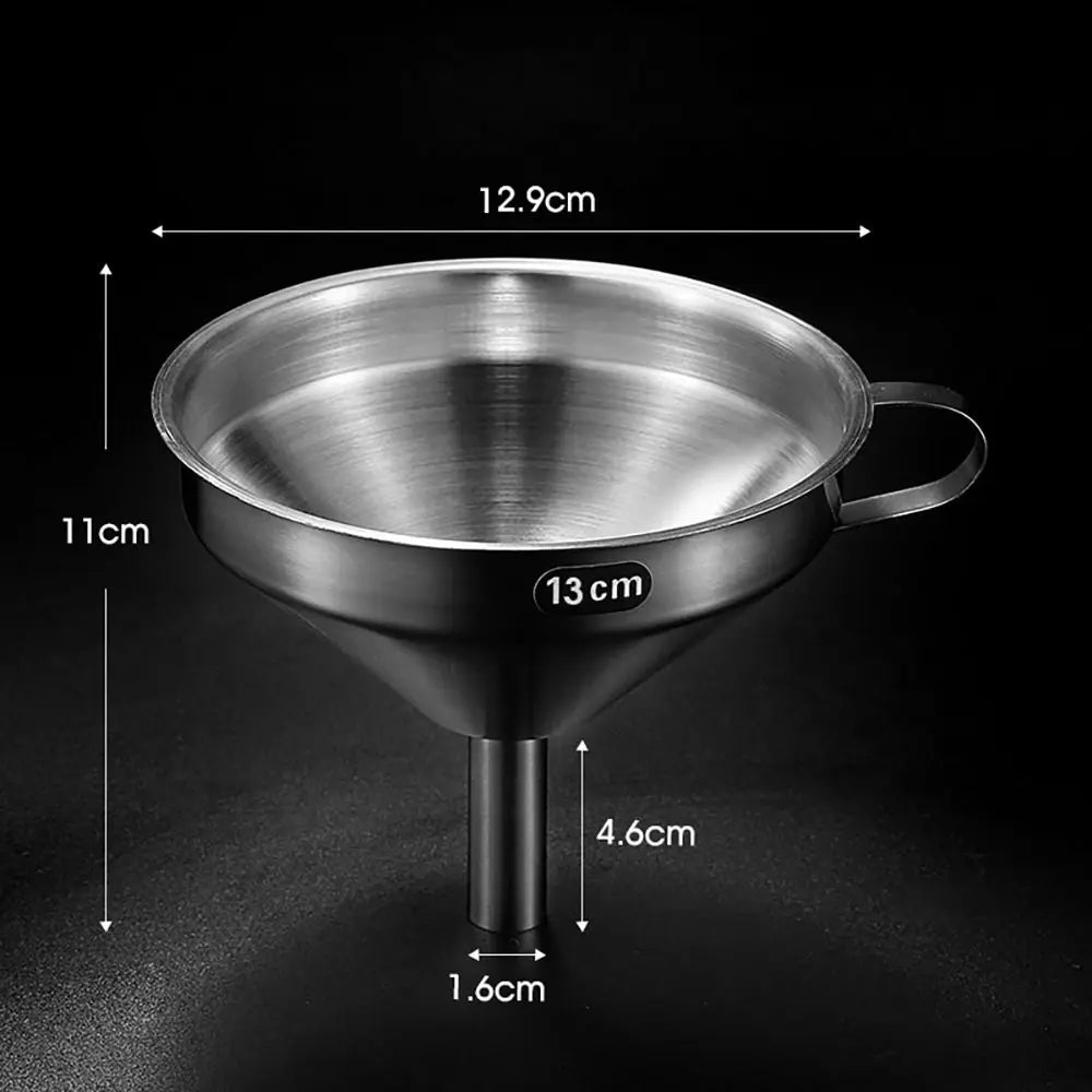Wide Mouth Kitchen Funnel & Fine Mesh Strainer for Liquids and Powders