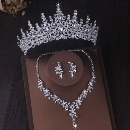 Silver Colour Crystal Bridal Jewelry Sets