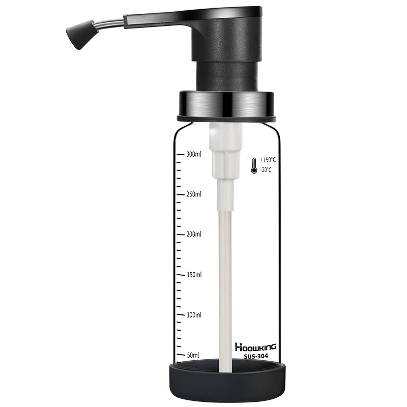 Glass Pump Sauce Dispenser Bottle