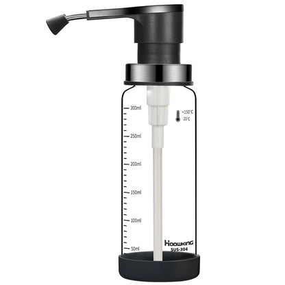 Glass Pump Sauce Dispenser Bottle