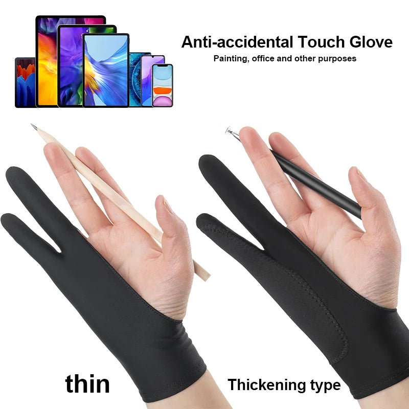 Two-Finger Drawing Glove for Tablets