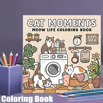 Cozy Cat Moments Adult Colouring Book