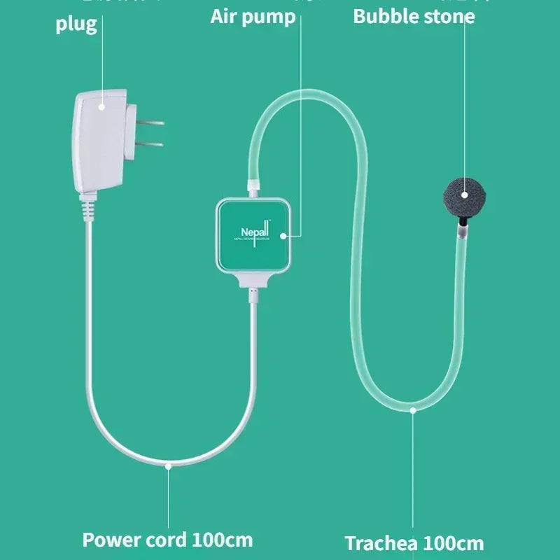 Ultra-Quiet Mini Aquarium Oxygen Air Pump
