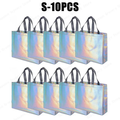 Large Capacity Reusable Holographic Shopper Bag