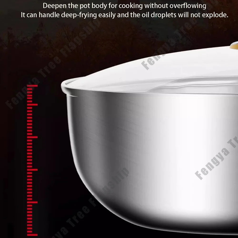 316 Stainless Steel Deep Frying Pan / Wok Skillet