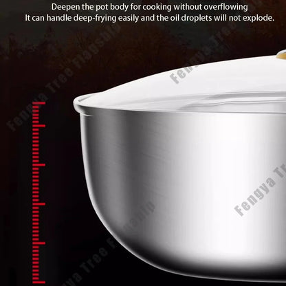 316 Stainless Steel Deep Frying Pan / Wok Skillet