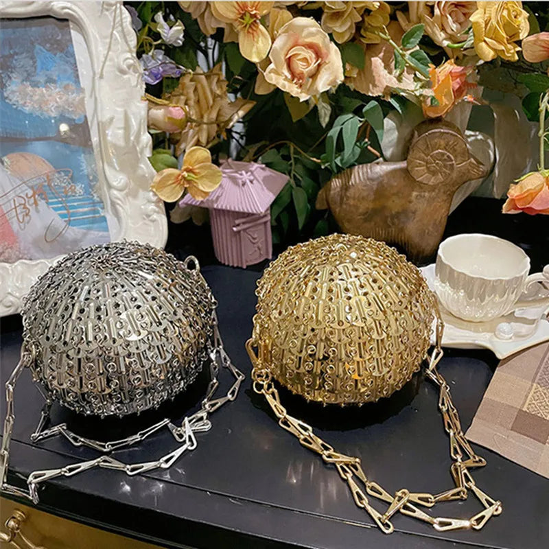 Handmade Metallic Sphere Evening Bag