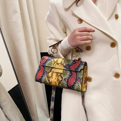 Luxury Snake Pattern Crossbody Shoulder Bag
