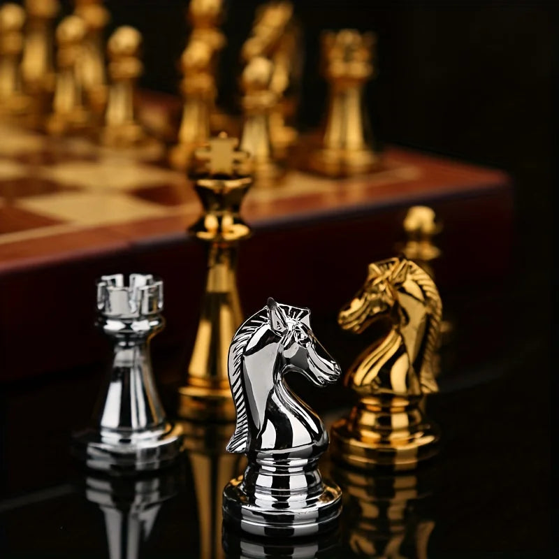Deluxe Folding Wooden Chess Set