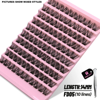 GROINNEYA DIY Natural Volume Cluster Lashes