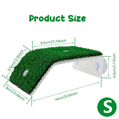 Turtle Basking Platform with Grass Ramp