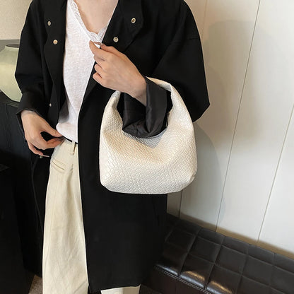 Women’s Woven Embossed PU Leather Hobo Shoulder Bag