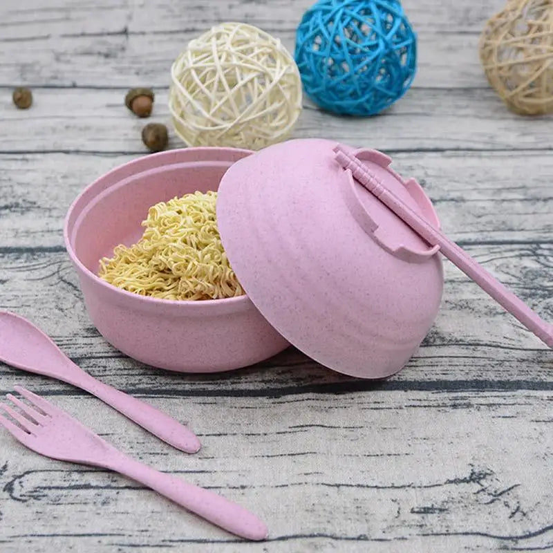 Microwave Ramen Cooker Bowl Set with Utensils
