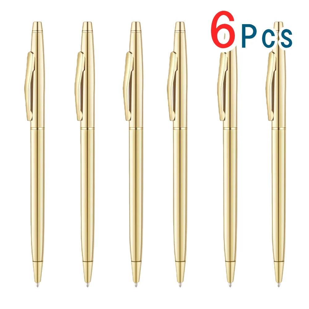 Slim Metallic Retractable Ballpoint Pen Set