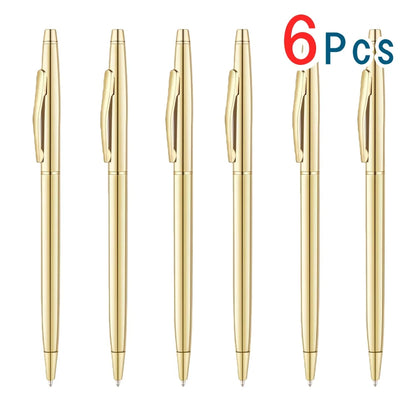 Slim Metallic Retractable Ballpoint Pen Set