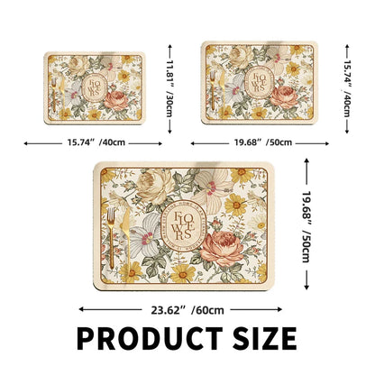 Super Absorbent Floral Dish Drying Mat