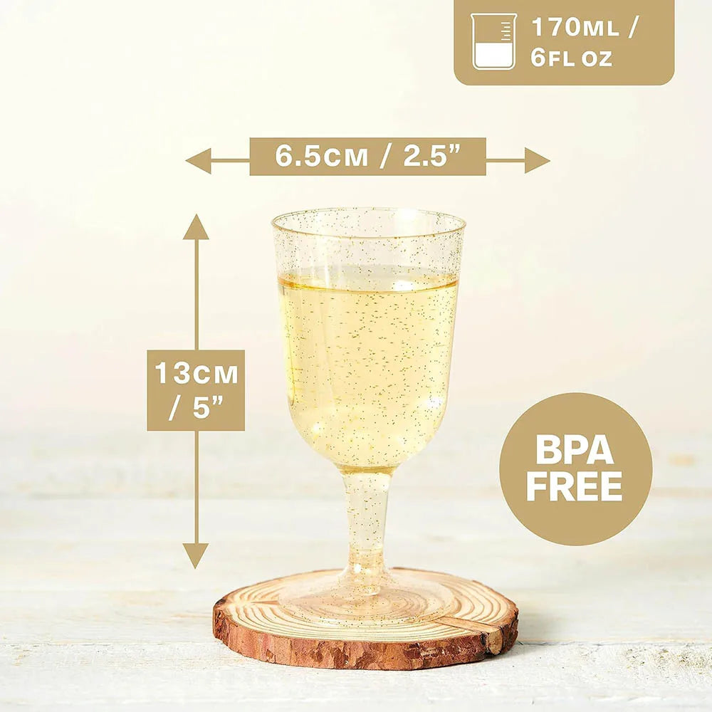 Gold Glitter Reusable Party Goblets