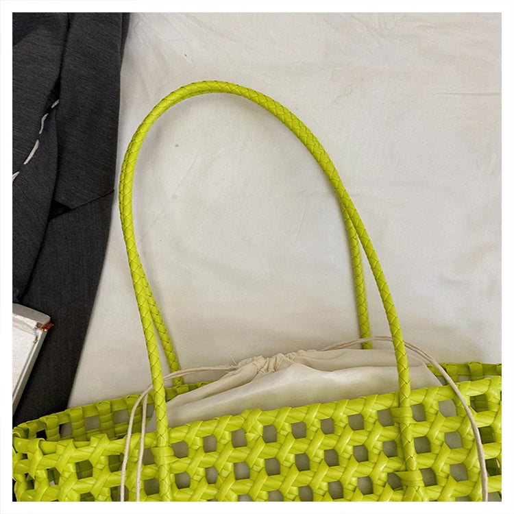 Handwoven Straw Tote Shoulder Bag