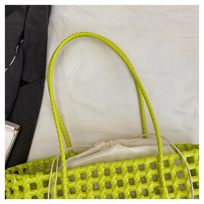 Handwoven Straw Tote Shoulder Bag