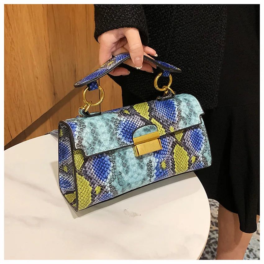 Luxury Snake Pattern Crossbody Shoulder Bag