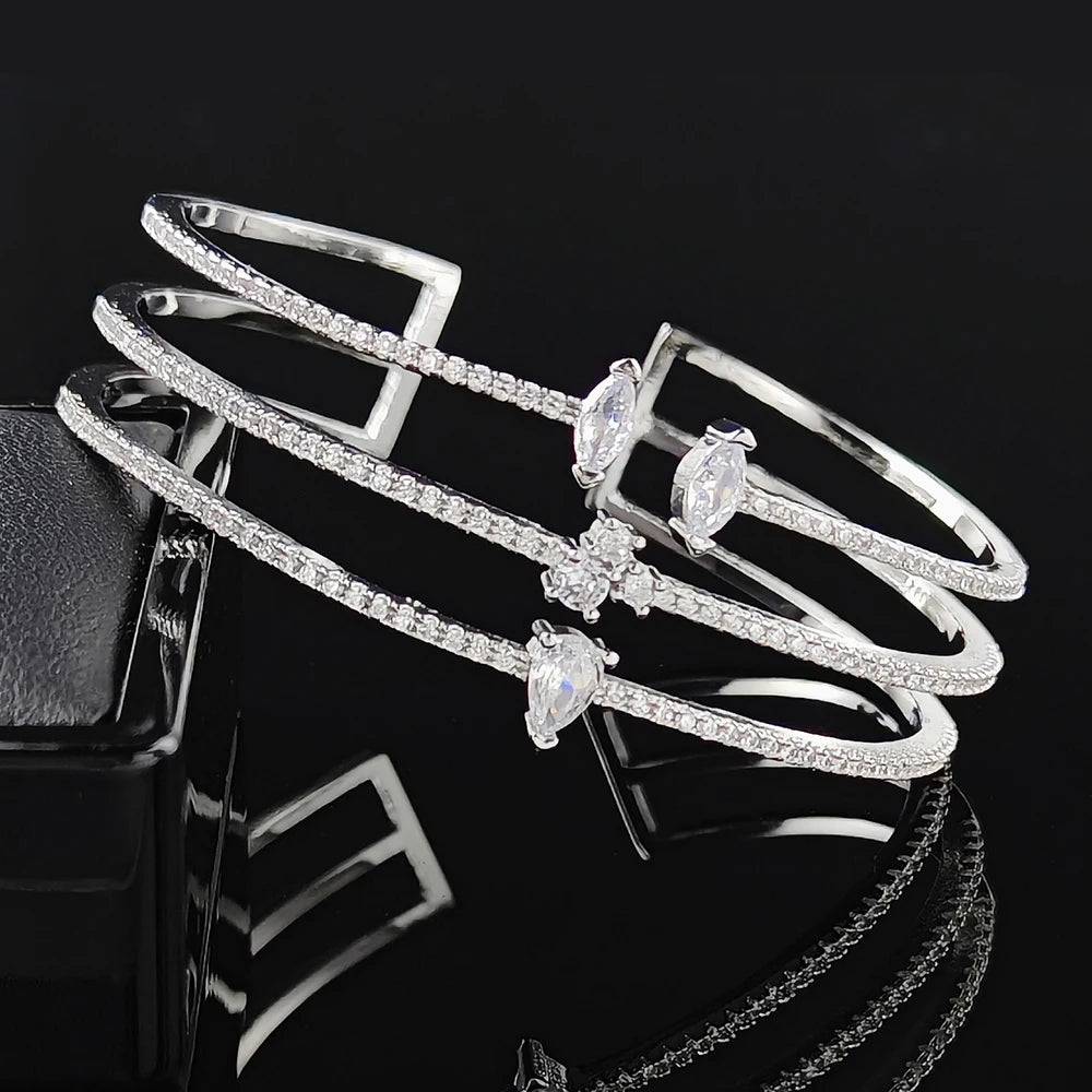 Marquise Open Cubic Zirconia Bangle