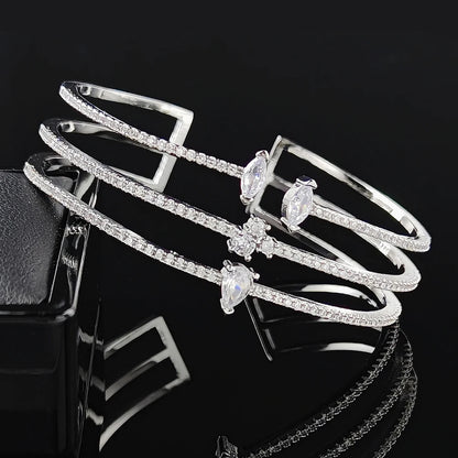 Marquise Open Cubic Zirconia Bangle